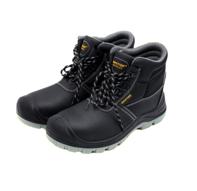 Black Safety Boy Steel Toe Boots