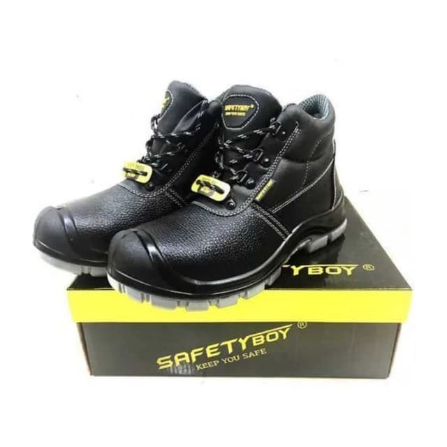 Black Safety Boy Steel Toe Shoe S3