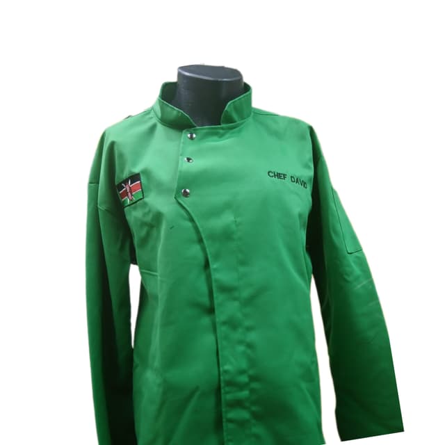 Green Customized Chef Jacket Branded