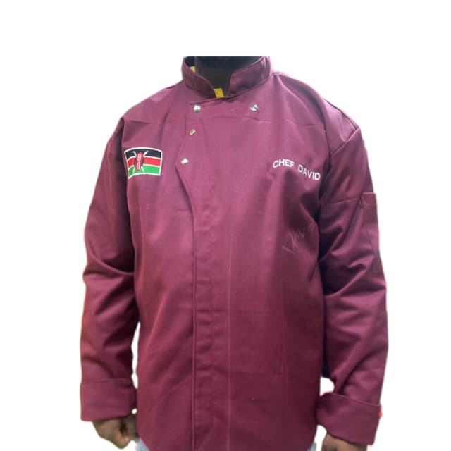 Maroon Cotton Twill Chef Coat Branding inclusive