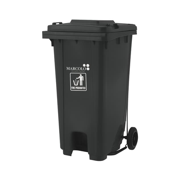 Black Aristo Dustbin Wheeled, Pedal