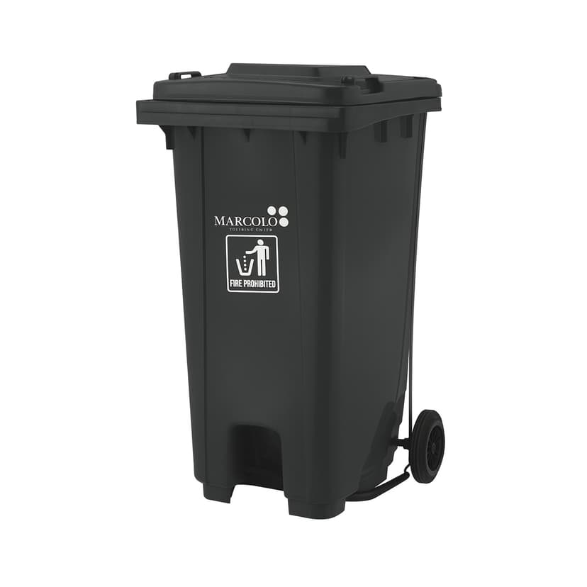 Black Aristo Dustbin Wheeled, Pedal