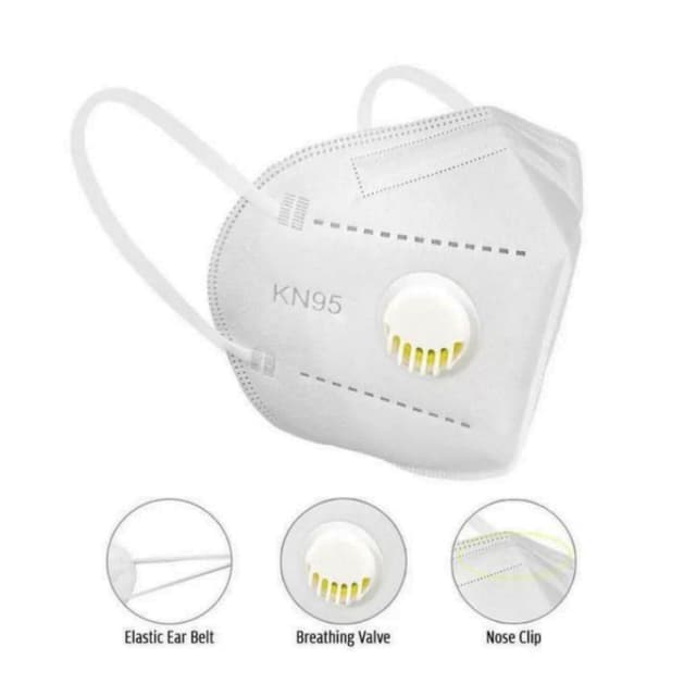 White KN95 Cotton Face Mask with Respirator