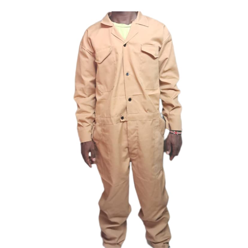 Beige Plain overall