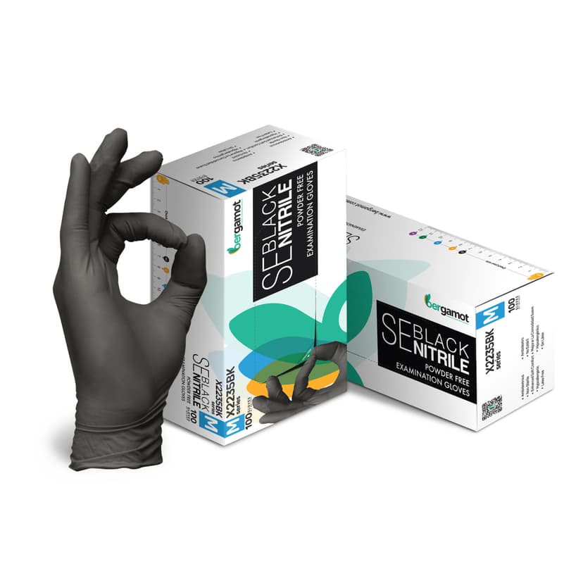 Black Nitrile Power Free Gloves