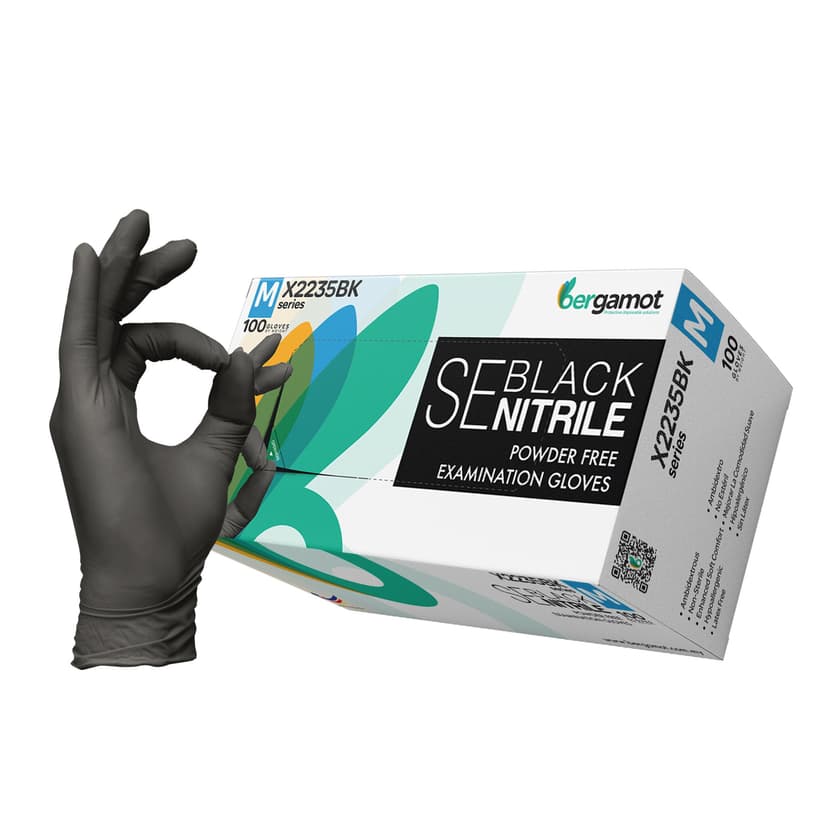 Improved Grip Nitrile Black Gloves