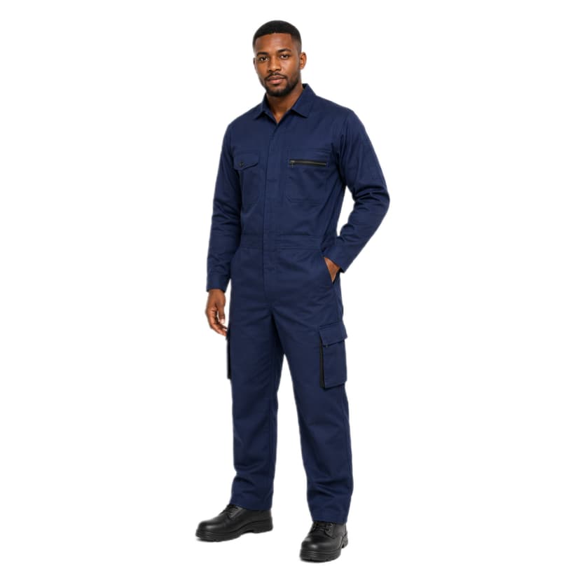 Navy Blue Cargo Overalls