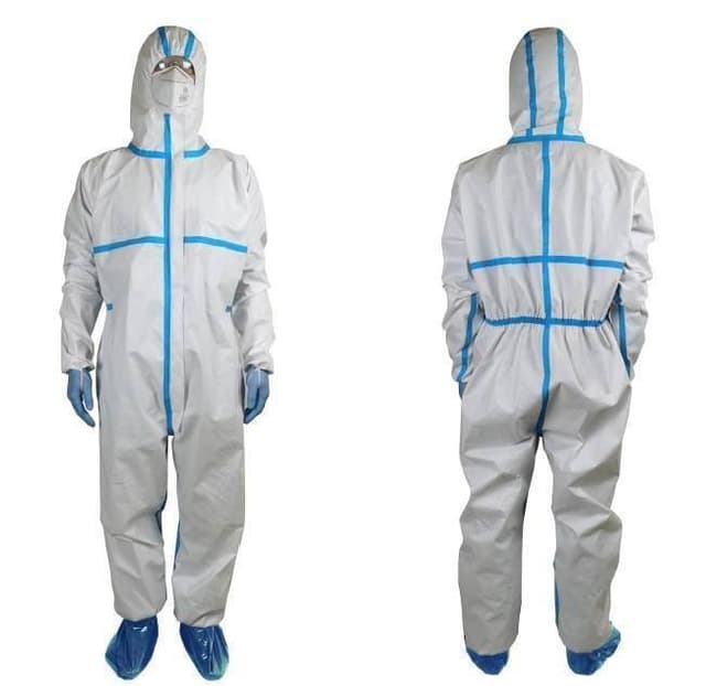 Disposable white coverall