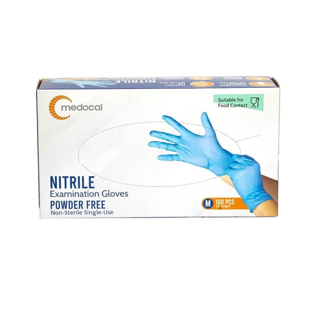 Blue Nitrile Examination Gloves power free