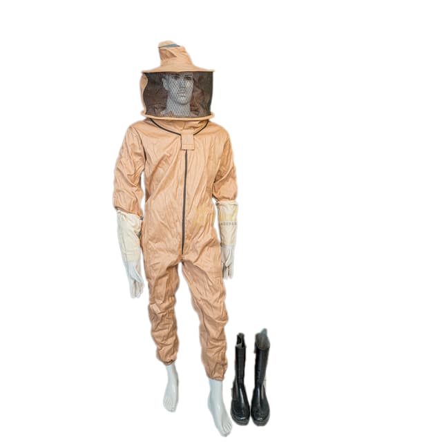 Brown Cotton Bee Suits with Round fencing veil