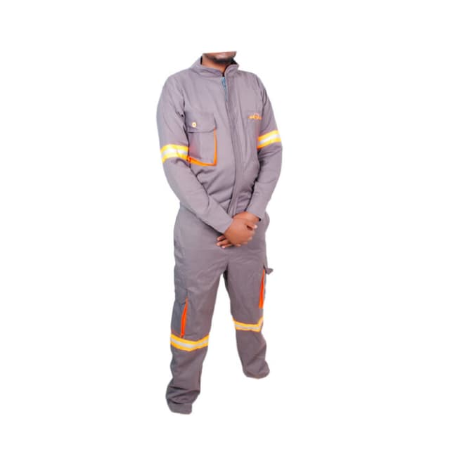 Grey Reflective Cargo Pockets Overall