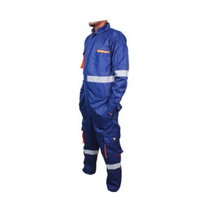 Navy Blue Reflective Cargo Pockets Overall