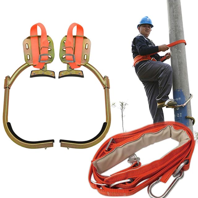 Pole climbing spikes combo