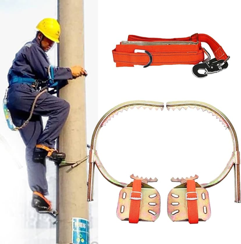 Wooden climber and full body harness