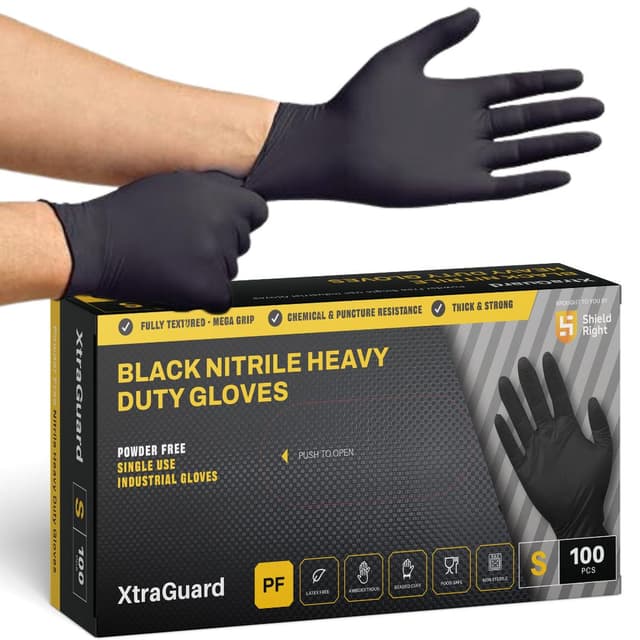 Black Nitrile Power free Gloves