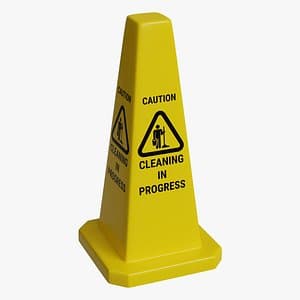 Cone Sign Cleaning in Progress