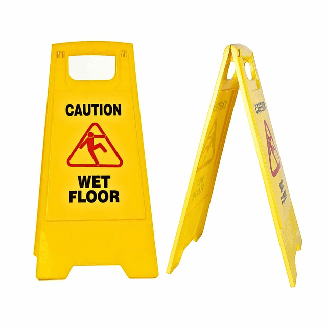 Double sided caution Sign