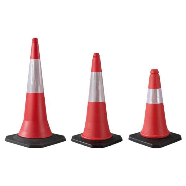 Red Road Cones Reflective 50cm,75,100cm