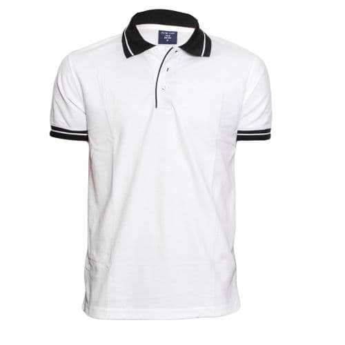 White Body Collar Black Polo-Tshirt