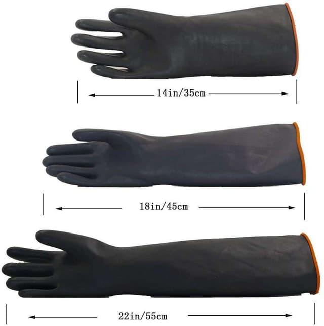 Heavy duty chemical resistant gloves 22 inches